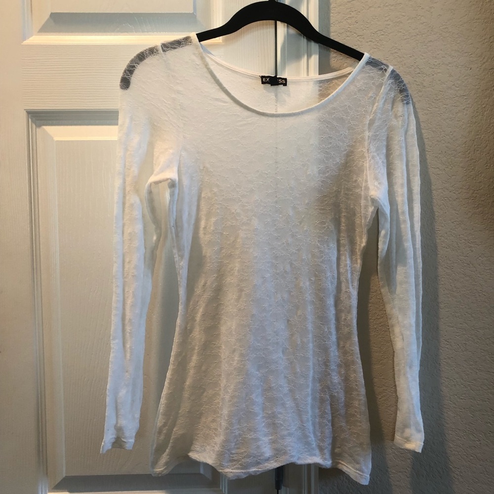 EXPRESS sheer long sleeve top